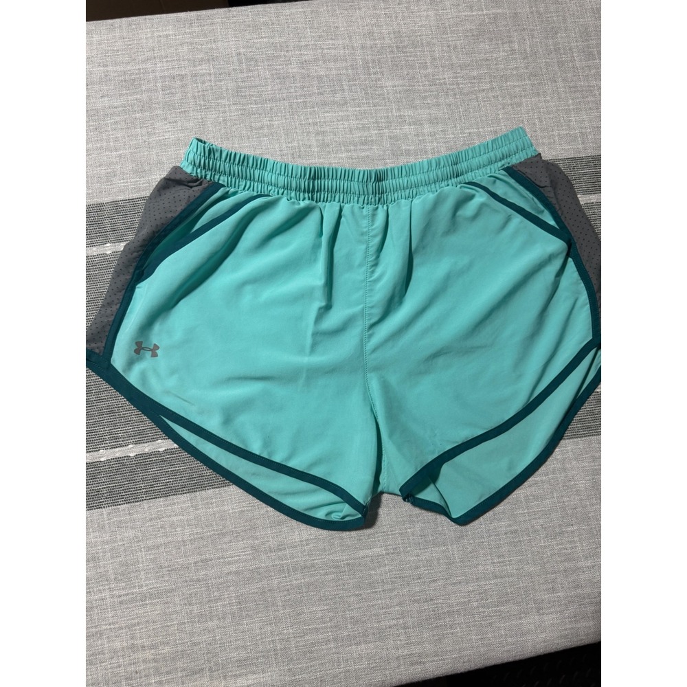 Under Armour Women Teal Running Shorts Loose Fit Athletic Workout Gym Size S‎
